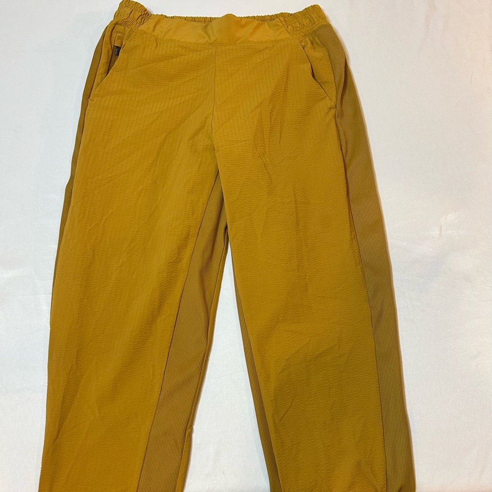 Athleta Textured Brooklyn Joggers Women 0 Tuscan Gold Pull On Athleisure Active